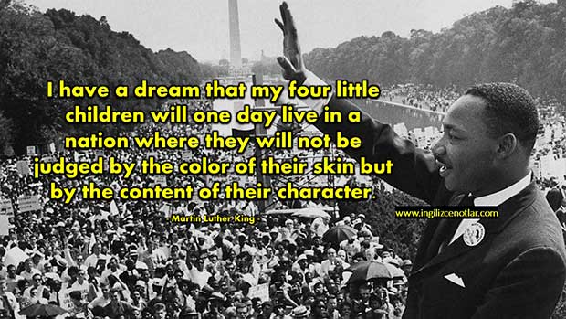 İngilizce-Martin-Luther-King-Bir-hayalim-var-Gün-gelecek-dört-küçük-çocuğum