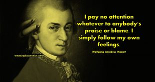 Wolfgang Amadeus Mozart - Hiç kimsenin övgü ya da suçlamasına...