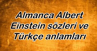 Almanca Albert Einstein sözleri ve Türkçe anlamları